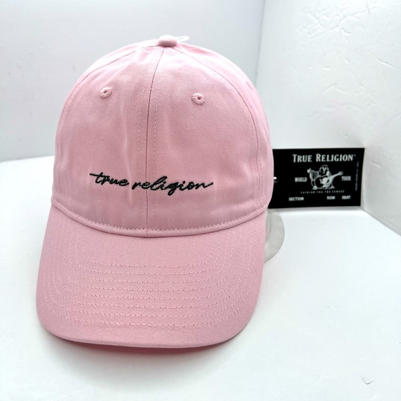 TRUE RELIGION UNISEX CAP/HAT, THE COLOR IS "PINK/GREY,” ADJUSTABLE BACK STRAP - Picture 1 of 8
